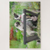 Twee honden een pug puppy en Boston Terrier in een Legpuzzel (Verticaal)