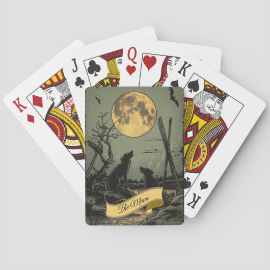 Twee honden en de maan pokerkaarten (Achterkant)