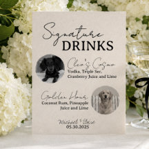 Twee Honden Huwelijk Signature Dranken Bar Bord