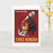 Twee Honden Kaart (Gele Bloem)