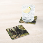 Twee honden kartonnen onderzetters (Insitu)