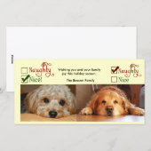 Twee honden kerstkaart foto sjabloon (Voorkant / Achterkant)