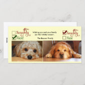 Twee honden kerstkaart fototemplate (Voorkant / Achterkant)