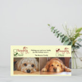 Twee honden kerstkaart fototemplate (Staand voorkant)