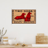 Twee honden - Matchbox Print - Zweden Muurkunst (Keuken)