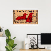 Twee honden - Matchbox Print - Zweden Muurkunst (Thuiskantoor)