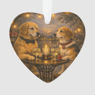Twee honden op een date • Acrylhartenornament Ornament