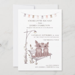 Twee honden op een kerkdiertje met het huwelijk aankondiging