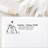 Twee Honden Puppy Liefde Retouradres Label (Insitu)