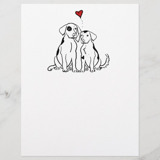 Twee honden puppy Love Flyer (Voorkant)