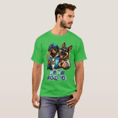 twee honden rocken tee-ontwerp grappig t-shirt (Voorkant volledig)