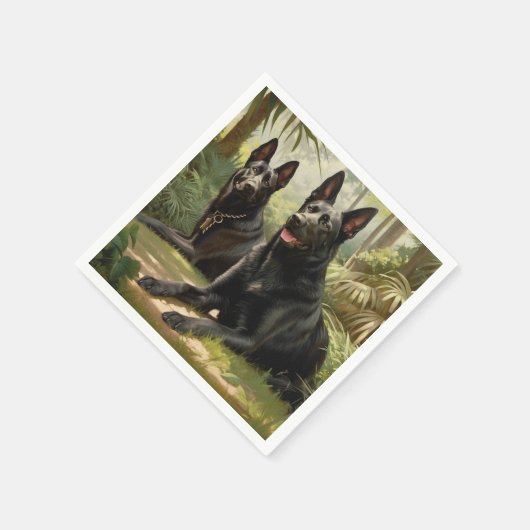 Twee honden servet (Hoek)