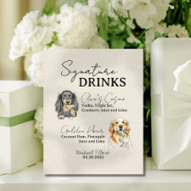 Twee honden trouwende signature drankjes bar bord