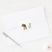 Twee honden vierkante sticker (Envelop)