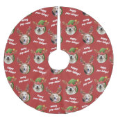 Twee Hondenfoto Elf & Rendier Antler Pet Kerst Kerstboom Rok (Voorkant)