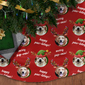 Twee Hondenfoto Elf & Rendier Antler Pet Kerst Kerstboom Rok