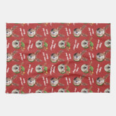 Twee Hondenfoto Elf & Rendier Antler Pet Kerst Theedoek (Horizontaal)