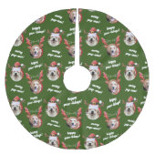 Twee Hondenfoto Santa Rendier Antler Pet Kerst Kerstboom Rok (Voorkant)