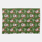 Twee Hondenfoto Santa Rendier Antler Pet Kerst Theedoek (Horizontaal)