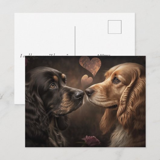 Twee Hondenliefhebbers Valentijn/Jubileum Briefkaa Feestdagenkaart (Voorkant / Achterkant)