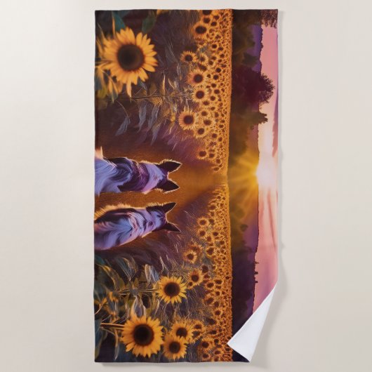 Twee hondenvriendjes strandlaken (Voorkant)