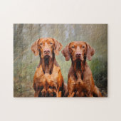 Twee Hongaarse Vizslas Legpuzzel (Horizontaal)