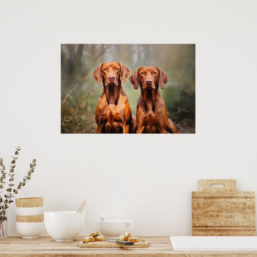Twee Hongaarse Vizslas Poster (Keuken)