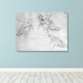 Twee hoofden, een hoofd van een hond canvas afdruk (Insitu (Houten vloer))