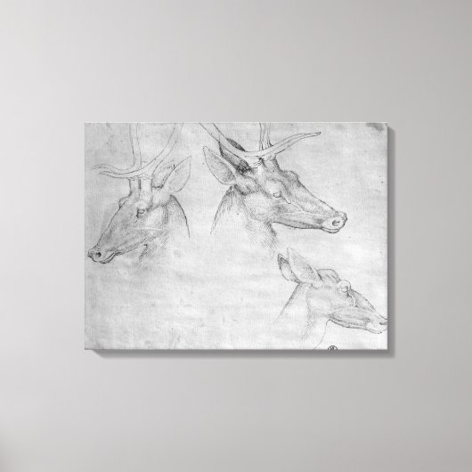 Twee hoofden, een hoofd van een hond canvas afdruk (Voorkant)