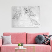 Twee hoofden, een hoofd van een hond canvas afdruk (Insitu (Woonkamer))
