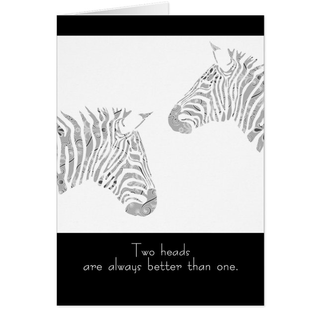Twee hoofden zijn altijd beter dan één Zebras-kaar (Voorkant)