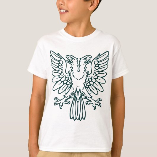 Twee hoorbare adelaars - donkergroen t-shirt (Voorkant)