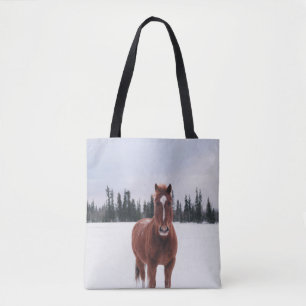 TWEE HORSES OP SNEE TOTE BAG