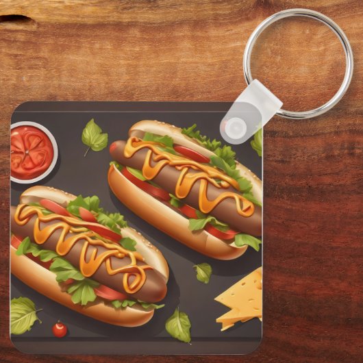 Twee hotdog sleutelhanger (Achterkant)
