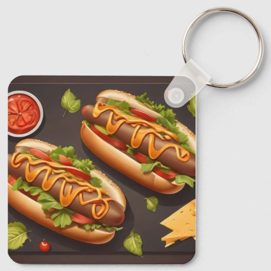 Twee hotdog sleutelhanger (Achterkant)
