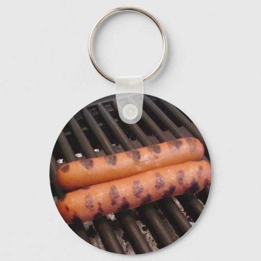 Twee hotdogs Grilling Sleutelhanger (Voorkant)
