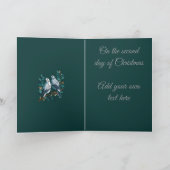 Twee houtduiven uitsnede stencilstijl 2 feestdagen kaart (Binnen)