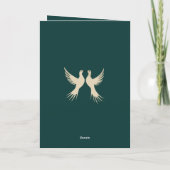 Twee houtduiven uitsnijmal sjabloonstijl 2 feestdagen kaart (Achterkant)