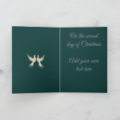 Twee houtduiven uitsnijmal sjabloonstijl 2 feestdagen kaart (Binnen)