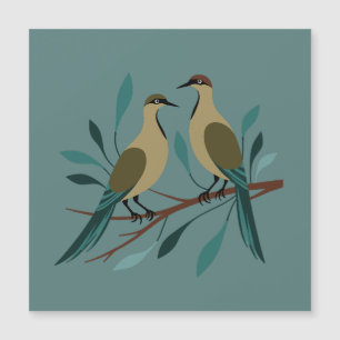 Twee houtduiven uitsnijsjabloon retro stijl 3