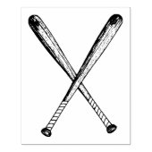 Twee  houten honkbalknuppels rubberen kunststempel rubberstempel (Afrduk)