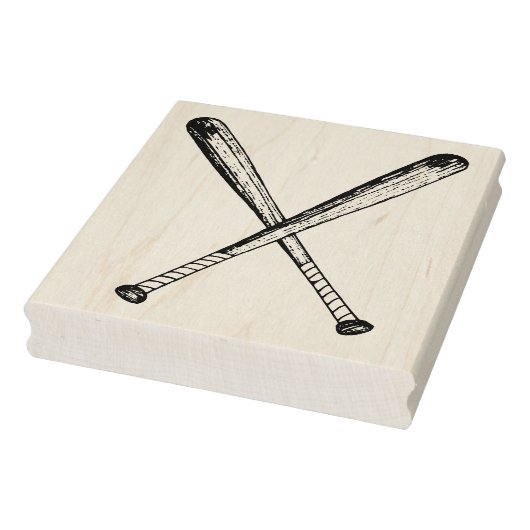 Twee  houten honkbalknuppels rubberen kunststempel rubberstempel (Stempel)