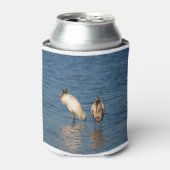 Twee houten ooievaars blikjeskoeler (Blikje Voorkant)