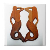 twee houtmermatten tegeltje (Voorkant)