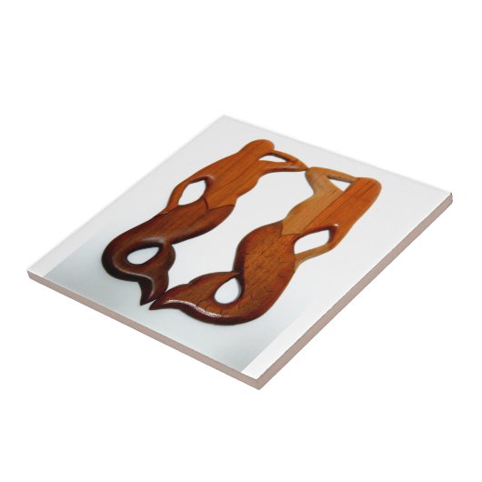 twee houtmermatten tegeltje (Zijkant)