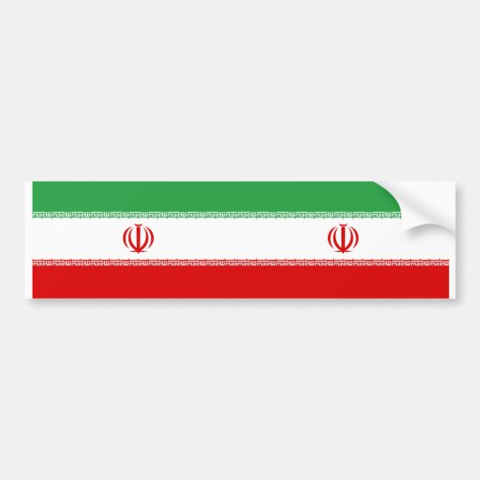 TWEE huidige vlaggen van Iran. Bumpersticker (Voorkant)