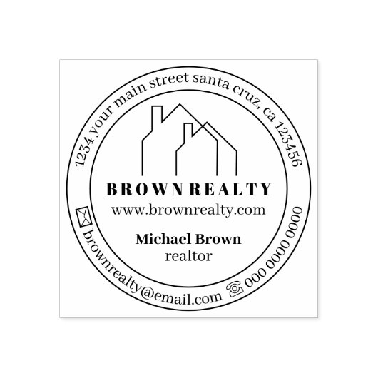 Twee Huis schetst onroerend goed Rubberstempel (Afrduk)