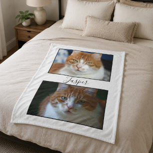 Twee huisdier foto fleece deken