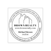 Twee Huizen Overzicht Vastgoed Rubberstempel (Afrduk)