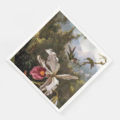 Twee Hummingvogels boven een witte orchidee Servet (Hoek)